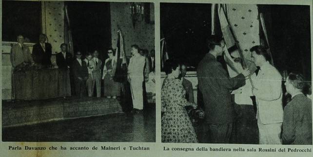 LA COMMEMORAZIONE DI GIUSEPPE TARTINI A PADOVA
OMAGGIO DEI GIULIANO-DALMATI AL GRANDE VIOLINISTA PIRANESE
Il Vicepresidente dell' A.N.V.G.D. dott. De Maineri ha consegnato alla Lega Fiumana di Padova una bandiera offerta dalla consorella di Roma -