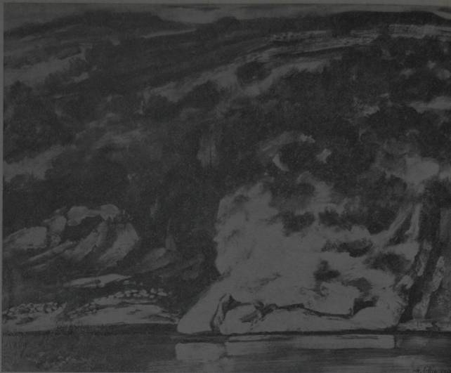 L'isola di Veglia in un quadro di Enrico De Cillia (olio cm. 130x100) - foto