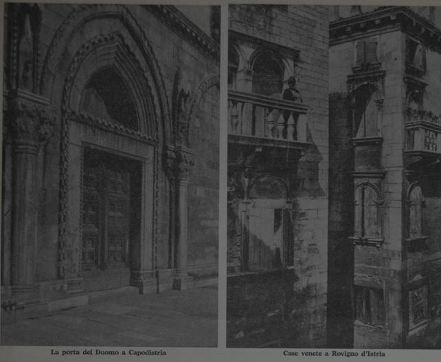La porta del Duomo a Capodistria
Case venete a Rovigno d'Istria - foto